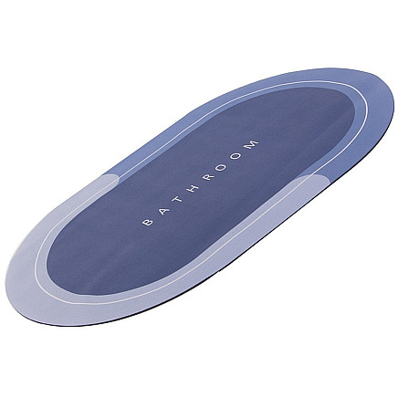 Ātri žūstoša neslīdoša vannas istabas paklājiņš, absorbējošs, zils