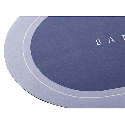 Ātri žūstoša neslīdoša vannas istabas paklājiņš, absorbējošs, zils