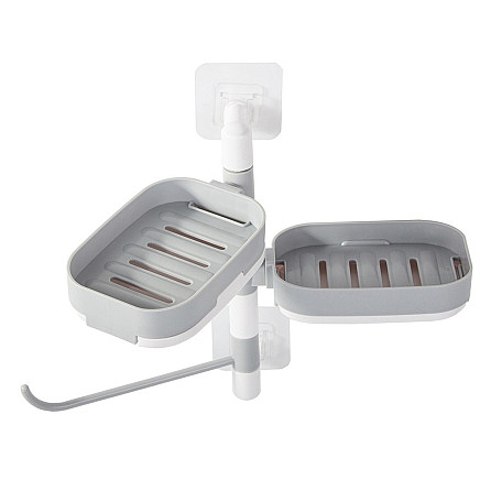 Wall-mounted soap dish towel rail with suction cups