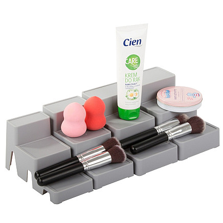 Cosmetics organiser modular 4-in-1 bathroom shelf storage container stand