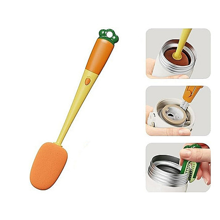 Brush sponge for washing bottles glasses jars long washer with sponge