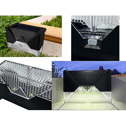 Solar lights 4 pcs led garden for stairs terrace fence dusk sensor