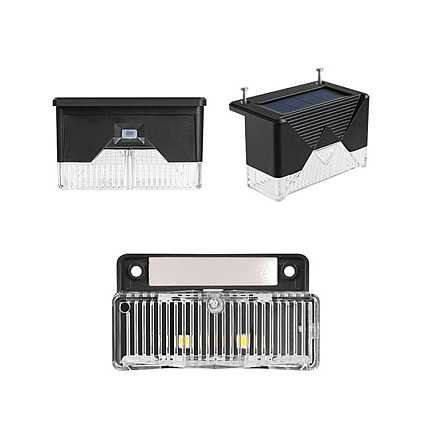 Solar lights 4 pcs led garden for stairs terrace fence dusk sensor