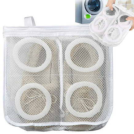 Mesh pouch for washing childrens shoes with zipper capacious