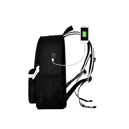 School backpack youth music reflective usb multicompartment luminous