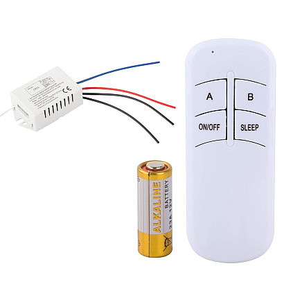 Bezvadu gaismas slēdzis ar tālvadības pulti, 1 kanāls, 20m