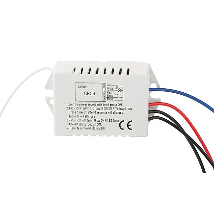 Bezvadu gaismas slēdzis ar tālvadības pulti, 1 kanāls, 20m