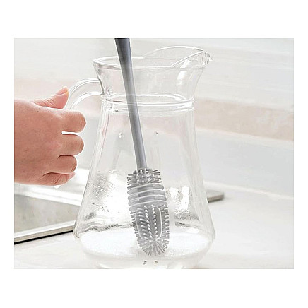 Brush for washing bottles glasses silicone washer long fine