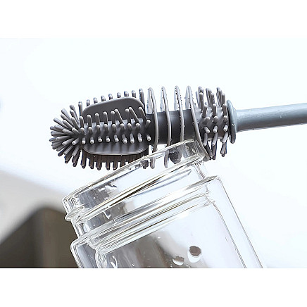 Brush for washing bottles glasses silicone washer long fine