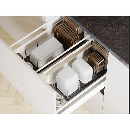 Pot-and-pan drawer insert lids containers organiser pull-out stand