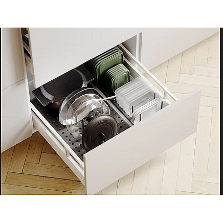 Pot-and-pan drawer insert lids containers organiser pull-out stand