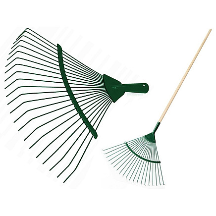 Garden grass leaf rake light wire metal 36cm fan-shaped