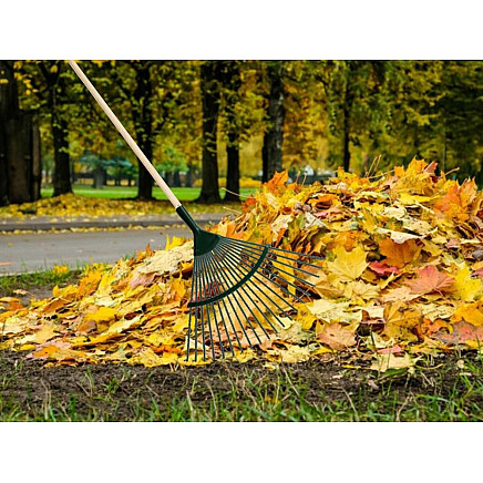 Garden grass leaf rake light wire metal 36cm fan-shaped