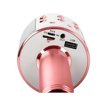 Bluetooth wireless microphone karaoke speaker voice modulator round