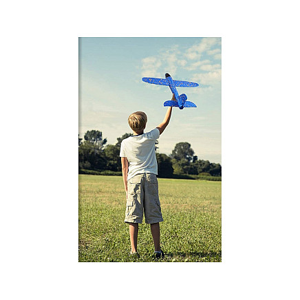 Styrofoam planieris bērniem, viegls metams lidmašīnas modelis, zils