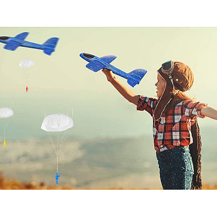 Styrofoam planieris bērniem, viegls metams lidmašīnas modelis, zils