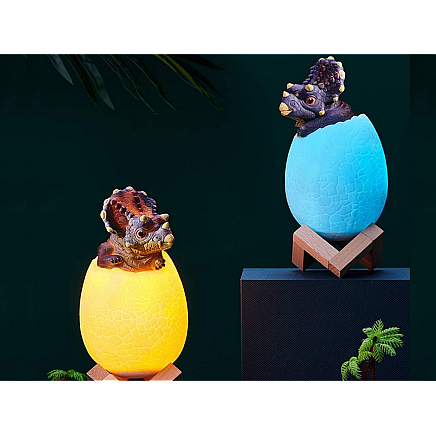 Dinosaur night light triceratops egg rgb led glowing egg for kids