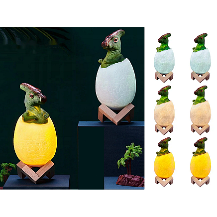 Dinosaur night light triceratops egg rgb led glowing egg for kids