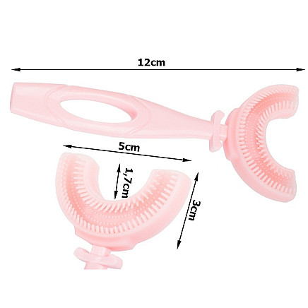 Silicone manual toothbrush for children letter u 360