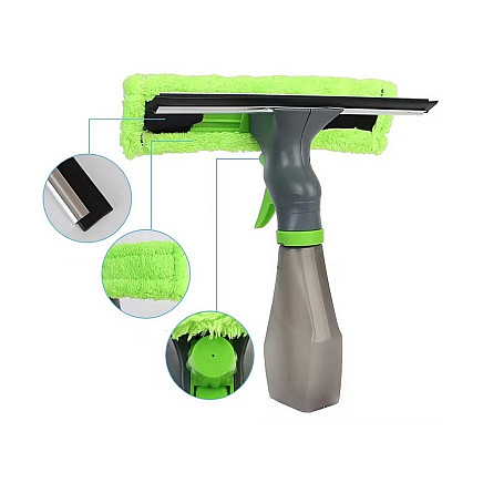 Window cleaner 3in1 window cleaner mirrors squeegee washer microfibre