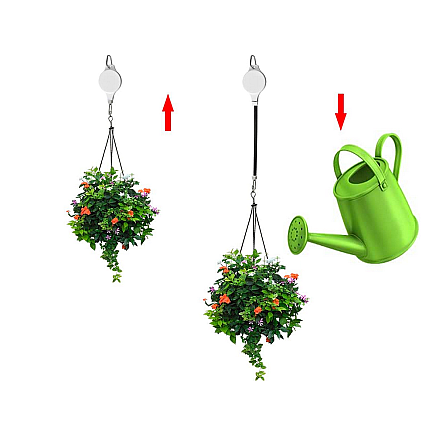 Pot hanger plant hook extendable adjustable handle