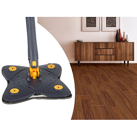 Rotary flat mop for floor cleaning with wringer hygienic
