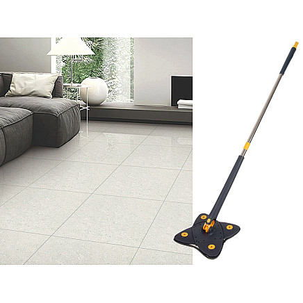 Rotary flat mop for floor cleaning with wringer hygienic