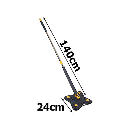 Rotary flat mop for floor cleaning with wringer hygienic