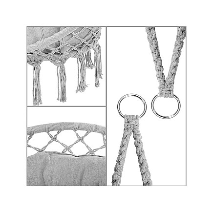 Hammock with cushion hanging chair swing storks nest boho garden house