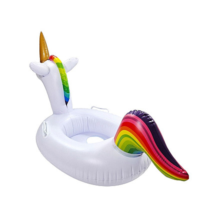 Baby unicorn inflatable wheel for swimming in pool water