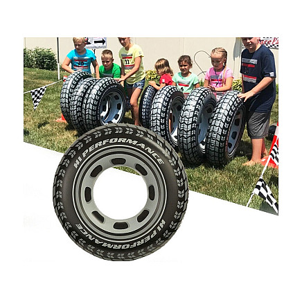 Large 70cm inflatable wheel for an adult child to swim in the pool water