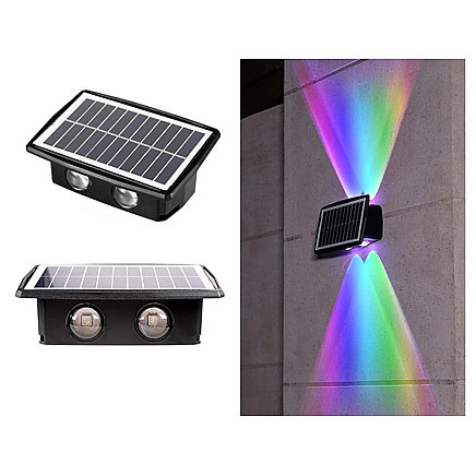 Solar led façade lamp with dusk sensor wall-mounted wall lamp