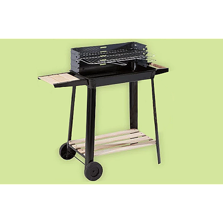 Garden grill large charcoal bbq adjustable grate shelves wheels portable