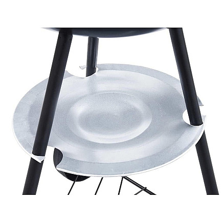 Charcoal garden briquette grill wheels round lid lockable portable