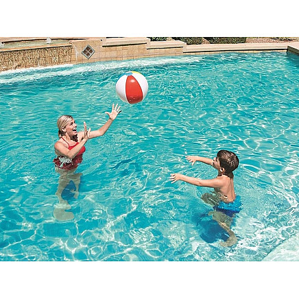 Multi-coloured inflatable childrens beach ball 30 cm for the pool