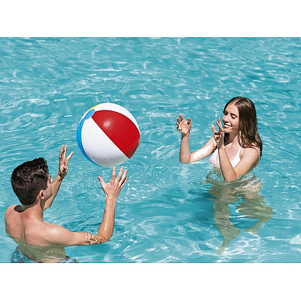 Multi-coloured inflatable childrens beach ball 30 cm for the pool