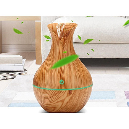 Gaisa Mitrinātājs, Aromterapijas Difuzors, RGB Apgaismojums, USB, Gaiši Brūna