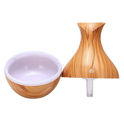 Gaisa Mitrinātājs, Aromterapijas Difuzors, RGB Apgaismojums, USB, Gaiši Brūna