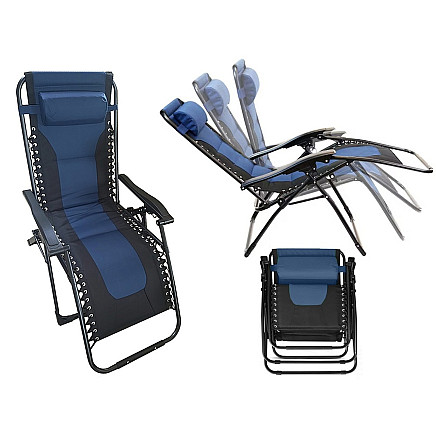 Garden beach lounger folding cushion gravity reinforced soft