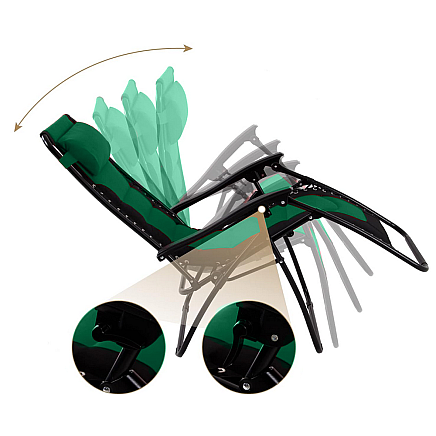 Garden beach lounger folding cushion gravity reinforced soft