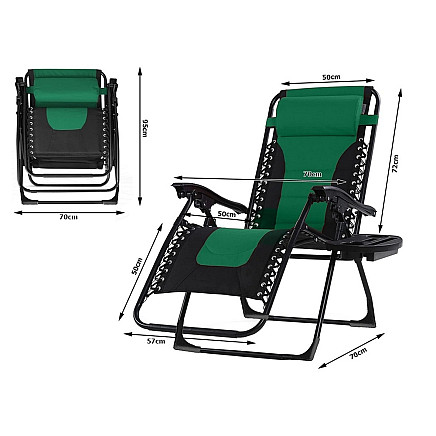 Garden beach lounger folding cushion gravity reinforced soft