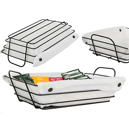 Loft metal wire basket for kitchen for fruit bread with lining