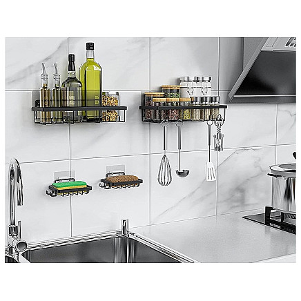 Loft bathroom shower shelf hanging 4x hook