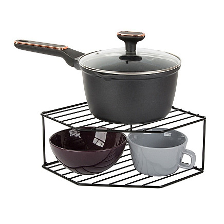 Kitchen corner standing metal shelf two-tier bathroom shelf