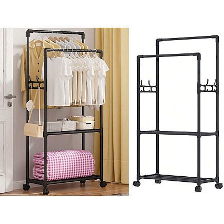 Drēbju Pakaramais Plaukts Drēbju Statīvs uz Riteņiem