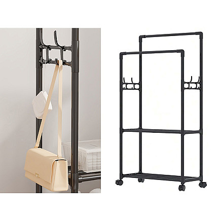 Drēbju Pakaramais Plaukts Drēbju Statīvs uz Riteņiem