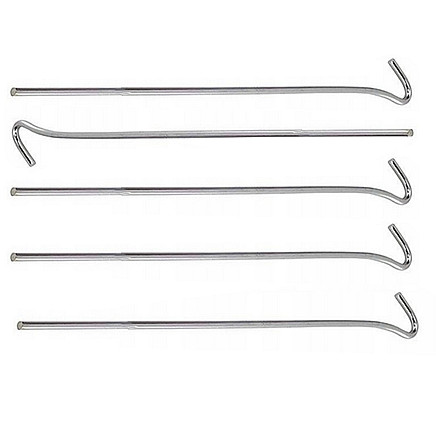 Teltu stiprinājuma mietiņi, tērauds, 31cm, 10 gab., sudrabs