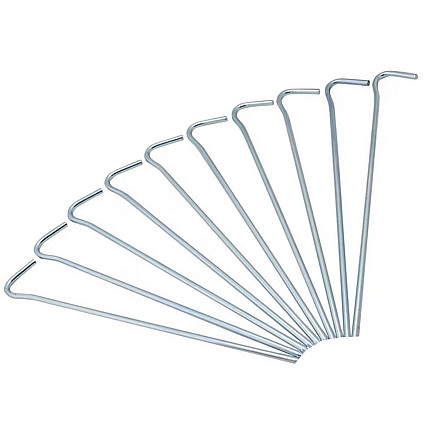 Teltu stiprinājuma mietiņi, tērauds, 31cm, 10 gab., sudrabs