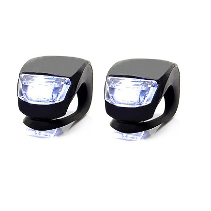 Priekšējās ūdensizturīgās 2 LED silikona velosipēda gaismas, 2 gab