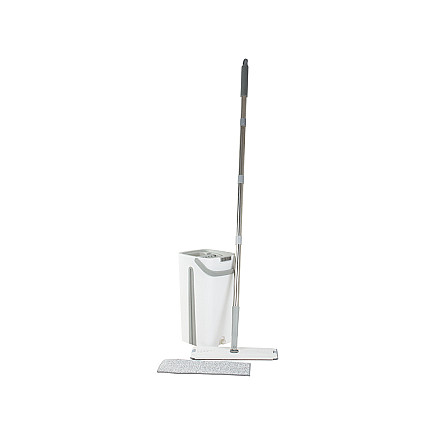 Rotary flat mop two-chamber wringer bucket